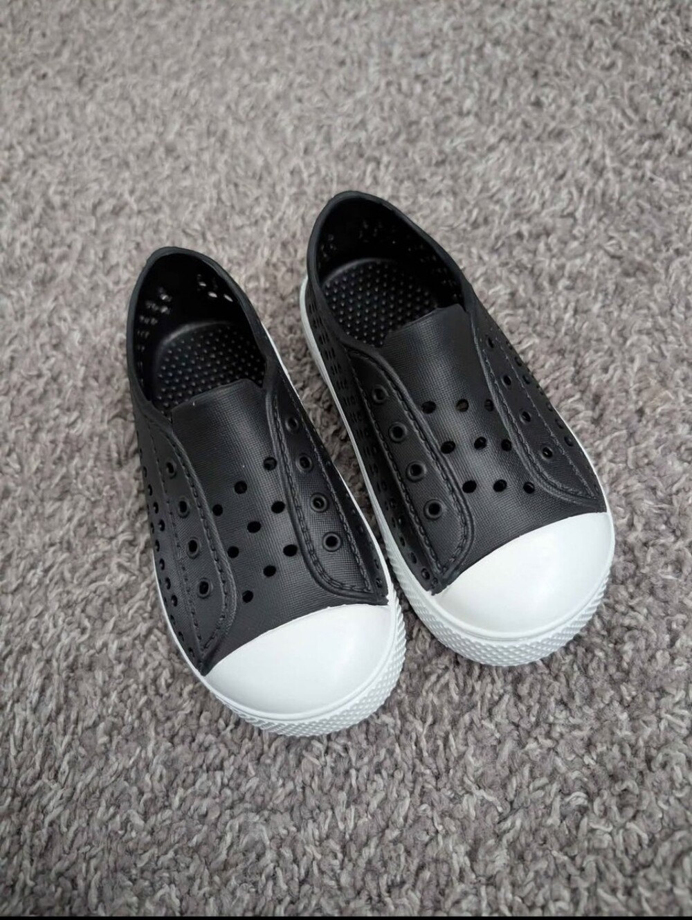 Kids Black and White Slip-On Casual Shoes